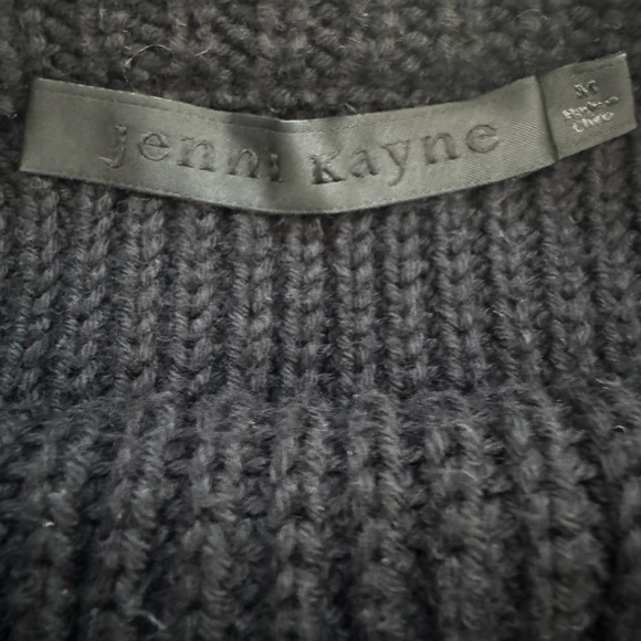 JENNI KAYNE Cotton Fisherman Sweater M Black. - Picture 2 of 6